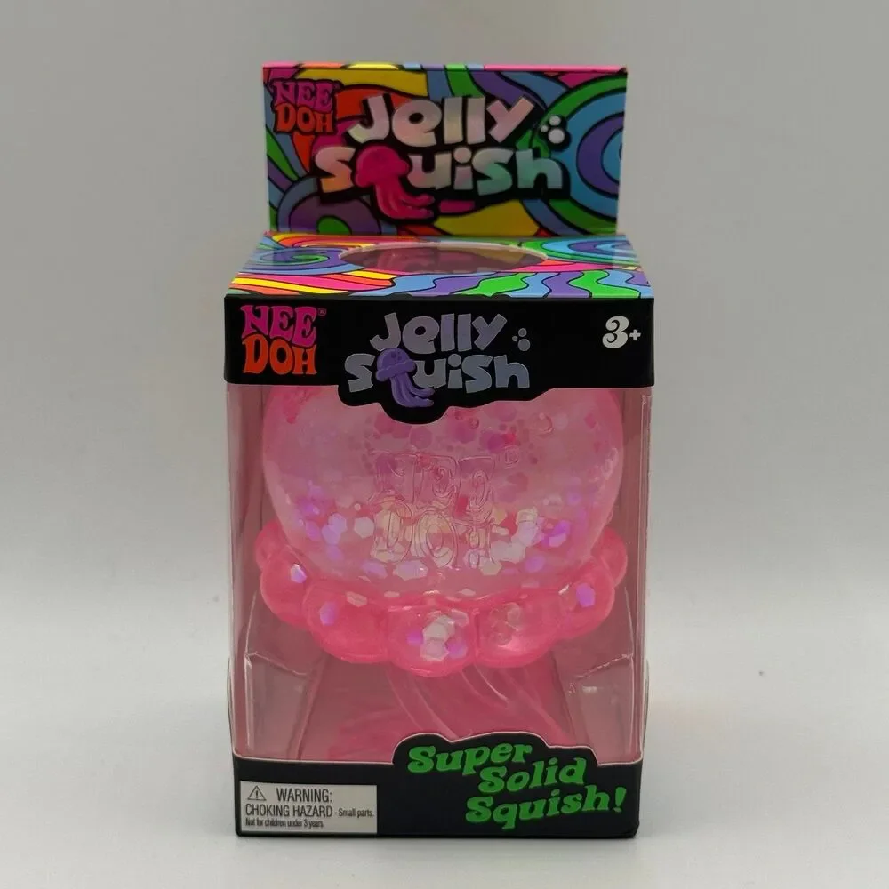 Schylling - NeeDoh Jelly Squish: Pink *AUTHENTIC* Sensory Squeeze Fidget Toy